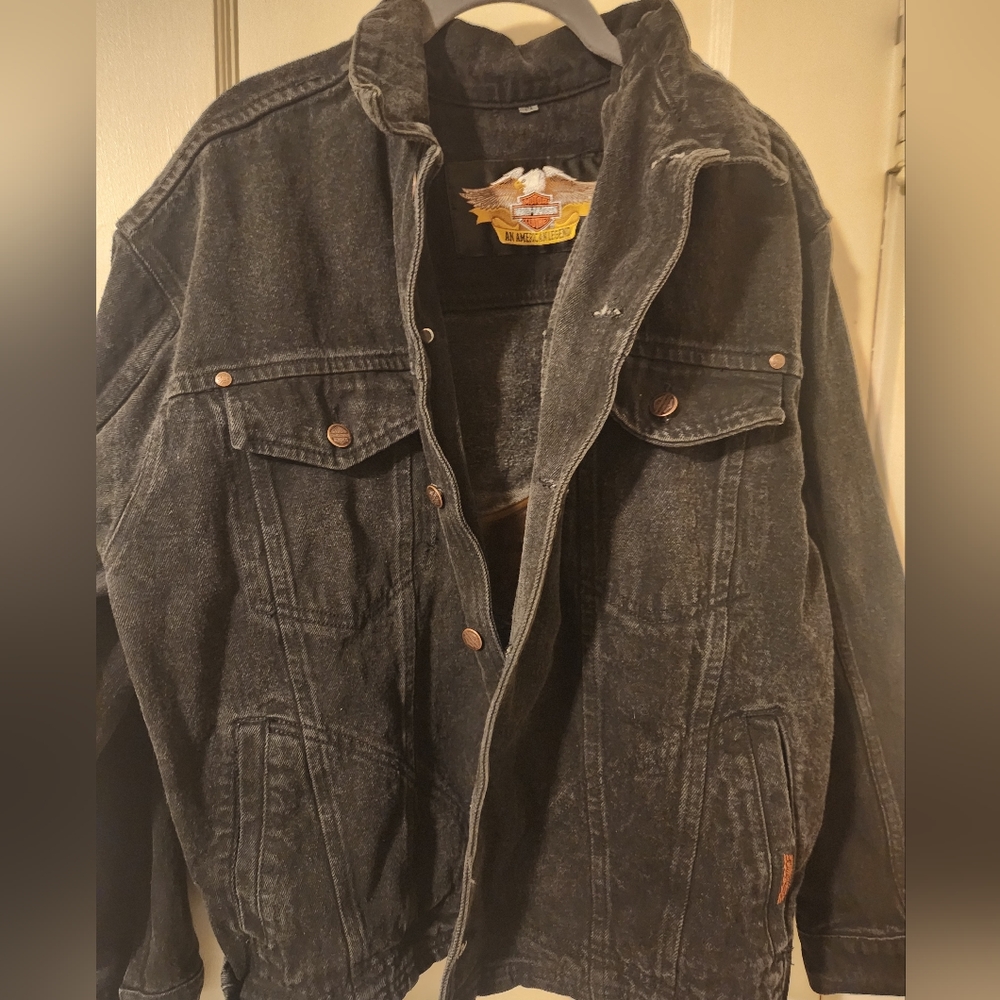 Medium Harley Davidson Black Denim Jacket